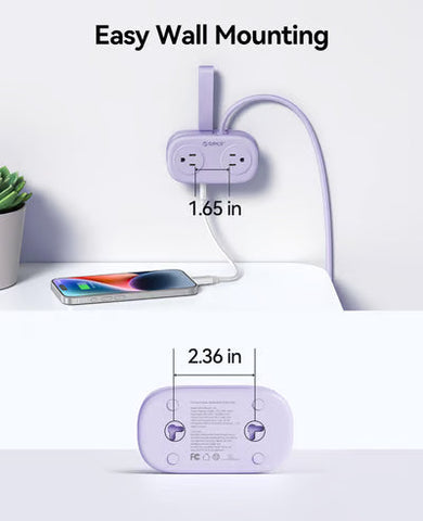 4FT Travel Power Strip with 4 AC Outlets